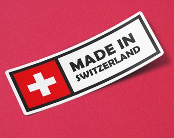 Switzerland Sticker Made in Switzerland Waterproof for Water Bootle, Car, Laptop, Helmet etc..