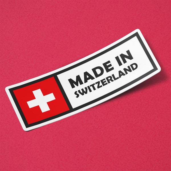 Switzerland Sticker Made in Switzerland Waterproof for Water Bootle, Car, Laptop, Helmet etc..