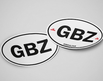Gibraltar Sticker Oval White Waterproof for Water Bootle, Car, Laptop, Helmet etc..