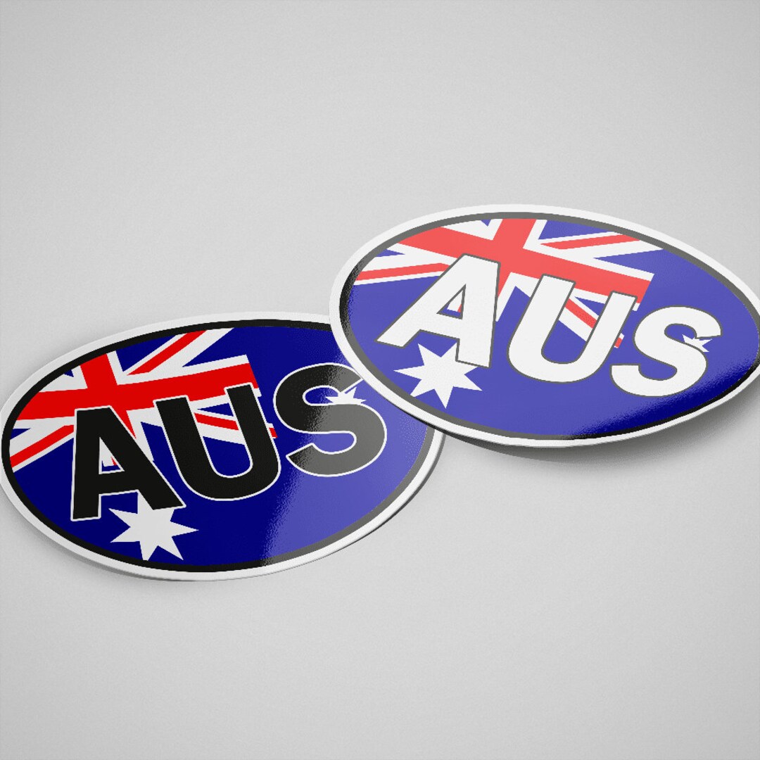 Australia Sticker Oval Flag Waterproof for Water Bootle, Car, Laptop ...