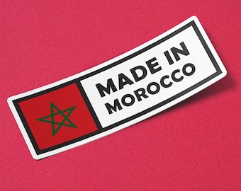 Morocco Sticker Made in Morocco Waterproof for Water Bootle, Car, Laptop, Helmet etc..