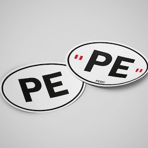 Peru Sticker Oval Flag Waterproof for Water Bootle, Car, Laptop, Helmet etc..