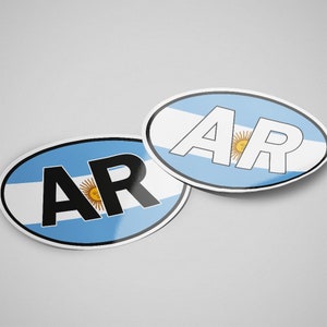 Argentina Sticker Oval Flag Waterproof for Water Bootle, Car, Laptop, Helmet etc..