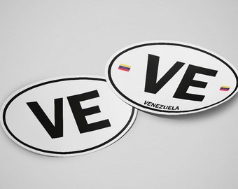 Venezuela Aufkleber Oval Weiß Wasserdicht für Wasser Bootle, Auto, Laptop, Helm etc..