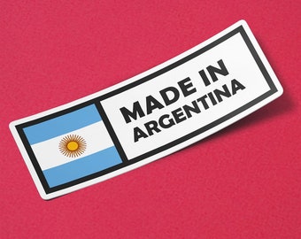 Adesivo Argentina Made in Argentina Impermeabile per bottiglia d'acqua, auto, laptop, casco ecc..