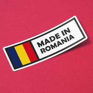 Romania Sticker Made in Romania Waterproof for Water Bootle, Car, Laptop, Helmet etc..
