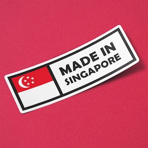 Singapore Sticker Made in Singapore Waterproof for Water Bootle, Car, Laptop, Helmet etc..
