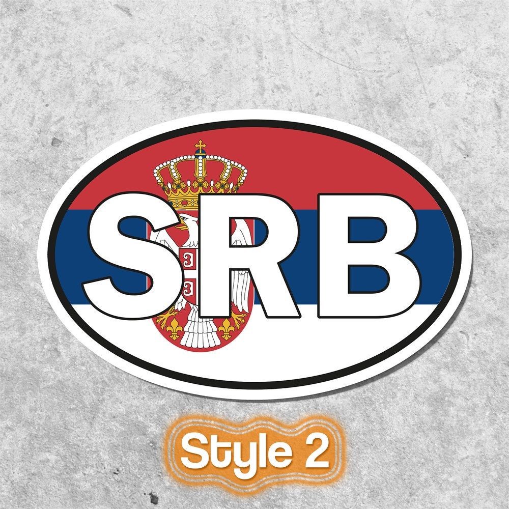 Serbia Sticker Oval Flag Waterproof for Water Bootle, Car, Laptop ...