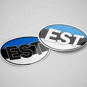 Estonia Sticker Oval Flag Waterproof for Water Bootle, Car, Laptop, Helmet etc..