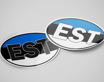 Estland sticker ovale vlag waterdicht voor waterboot, auto, laptop, helm enz..
