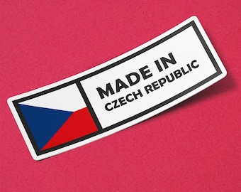Czech Republic Sticker Made in Czech Republic Waterproof for Water Bootle, Car, Laptop, Helmet etc..