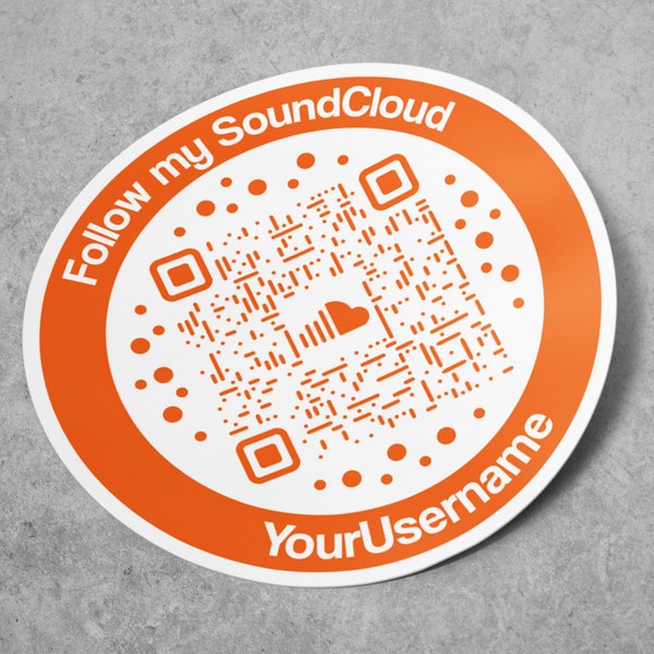 Custom SoundCloud Sticker Circle QR Code | Custom Circle QR Code | Personalised SoundCloud Sticker | Custom Social Media Sticker