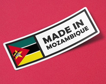 Mozambique Sticker Made in Mozambique Waterproof for Water Bootle, Car, Laptop, Helmet etc..
