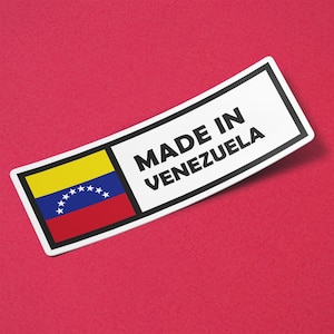 Venezuela Sticker Made in Venezuela Waterproof for Water Bootle, Car, Laptop, Helmet etc..