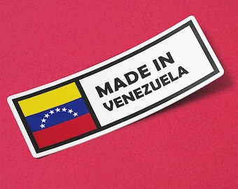 Venezuela Sticker Made in Venezuela Waterproof for Water Bootle, Car, Laptop, Helmet etc..