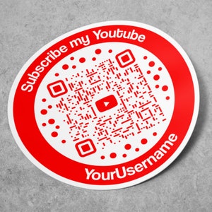 Custom Youtube Sticker Circle QR Code | Custom Circle QR Code | Personalised Youtube Sticker | Custom Social Media Sticker