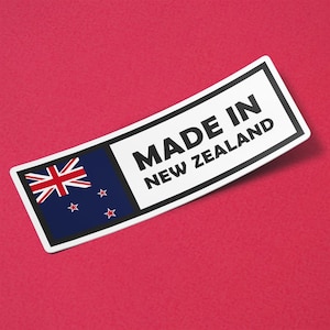 New Zealand Sticker Made in New Zealand Waterproof for Water Bootle, Car, Laptop, Helmet etc..