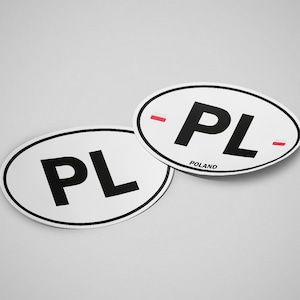 Polen sticker ovaal wit waterdicht voor waterfles, auto, laptop, helm enz.
