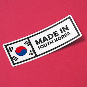 South Korea Sticker Made in South Korea Waterproof for Water Bootle, Car, Laptop, Helmet etc..
