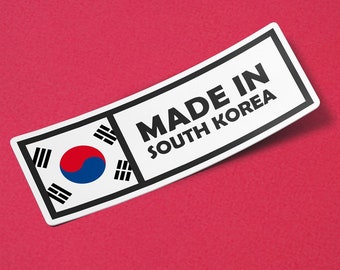 South Korea Sticker Made in South Korea Waterproof for Water Bootle, Car, Laptop, Helmet etc..