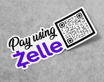 Custom Zelle Sticker Word QR Code | Custom Word QR Code | Personalised Zelle Sticker | Custom Social Media Sticker | Vinyl Sticker