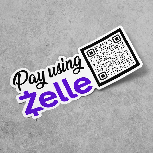 Custom Zelle Sticker Word QR Code | Custom Word QR Code | Personalised Zelle Sticker | Custom Social Media Sticker | Vinyl Sticker