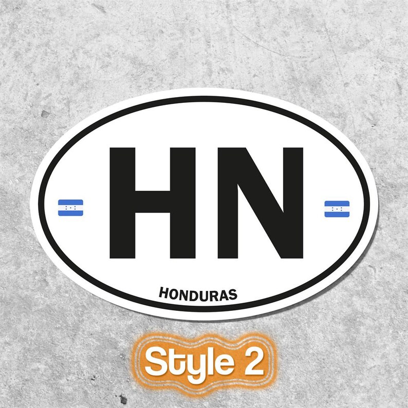 Honduras Sticker Oval White Waterproof for Water Bootle, Car, Laptop ...