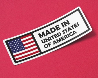USA Sticker Made in USA  Waterproof for Water Bootle, Car, Laptop, Helmet etc..