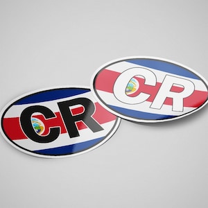 Costa Rica Sticker Oval Flag Waterproof for Water Bootle, Car, Laptop, Helmet etc..