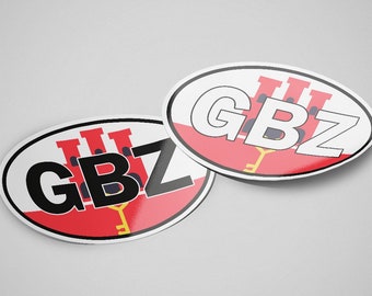 Gibraltar Sticker Oval Flag Waterproof for Water Bootle, Car, Laptop, Helmet etc..