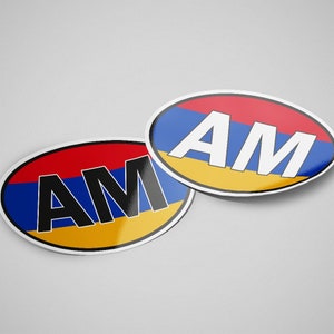 Armenia Sticker Oval Flag Waterproof for Water Bootle, Car, Laptop, Helmet etc..