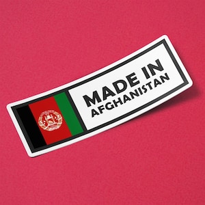 Afghanistan Sticker Made in Afghanistan Waterproof for Water Bootle, Car, Laptop, Helmet etc..