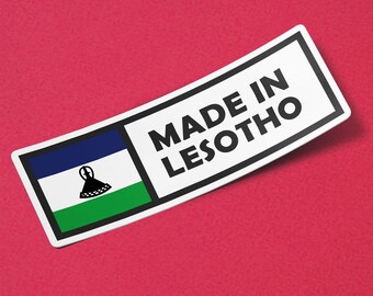 Lesotho Sticker Made in Lesotho Waterproof for Water Bootle, Car, Laptop, Helmet etc..