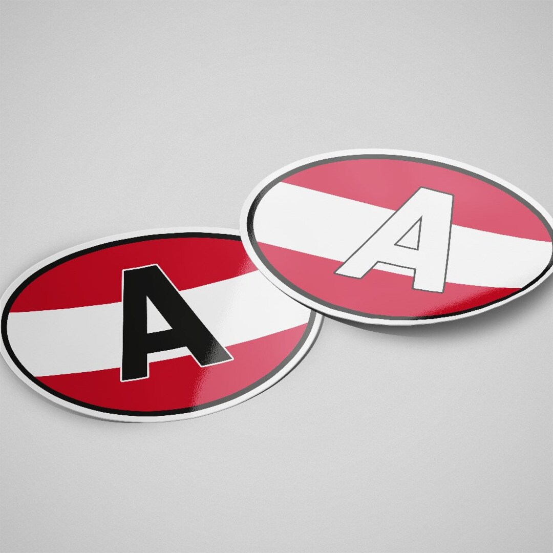 Austria Sticker Oval Flag Waterproof for Water Bootle, Car, Laptop ...