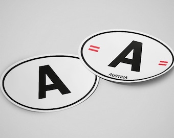 Austria Sticker Oval White Waterproof for Water Bootle, Car, Laptop, Helmet etc..