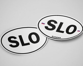 Slovenia Sticker Oval White Waterproof for Water Bootle, Car, Laptop, Helmet etc..