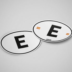 Spain Sticker Oval White Waterproof for Water Bootle, Car, Laptop, Helmet etc..