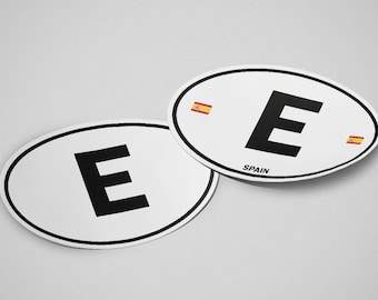 Spain Sticker Oval White Waterproof for Water Bootle, Car, Laptop, Helmet etc..