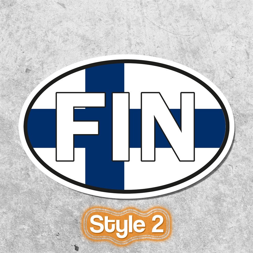 Finland Sticker Oval Flag Waterproof for Water Bootle, Car, Laptop ...