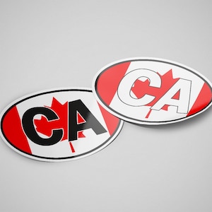 Canada Sticker Oval Flag Waterproof for Water Bootle, Car, Laptop, Helmet etc..