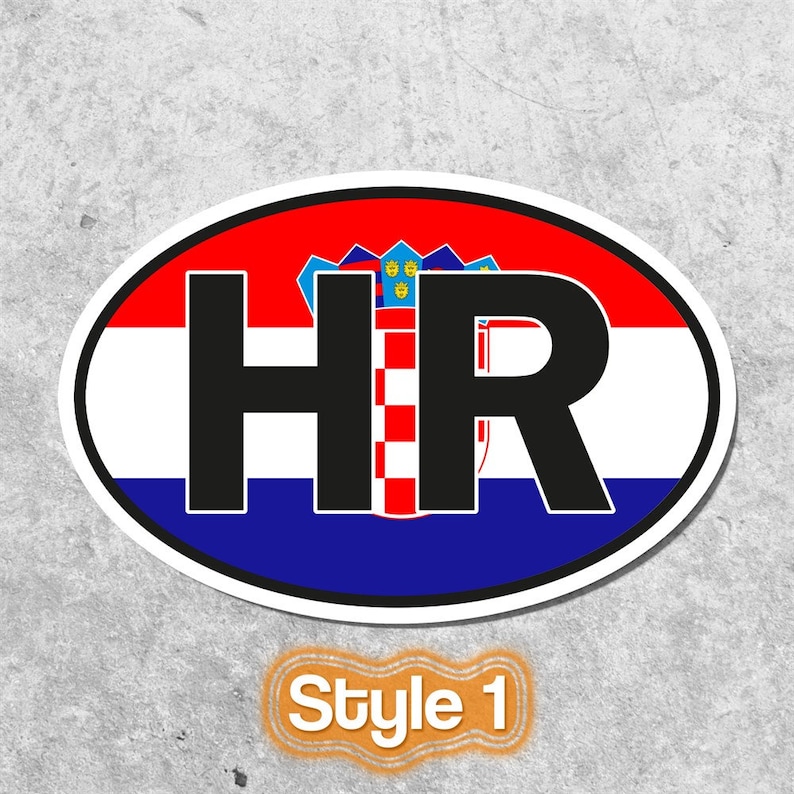 Croatia Sticker Oval Flag Waterproof for Water Bootle, Car, Laptop ...