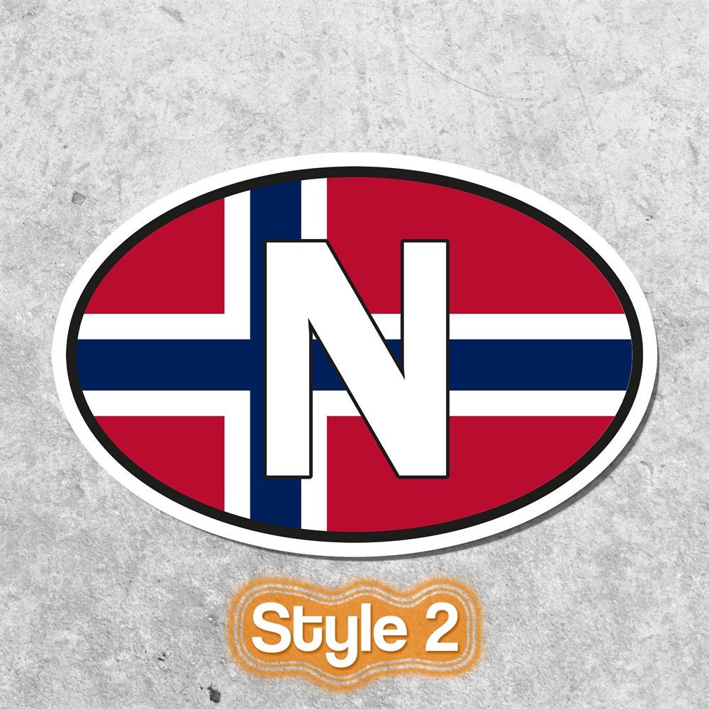 Norway Sticker Oval Flag Waterproof for Water Bootle, Car, Laptop ...