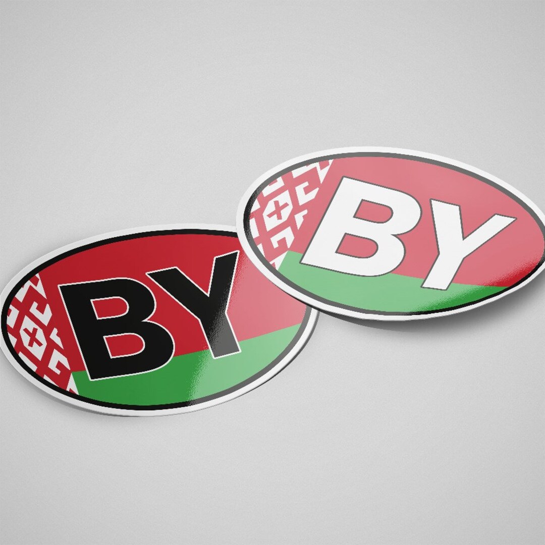 Belarus Sticker Oval Flag Waterproof for Water Bootle, Car, Laptop ...