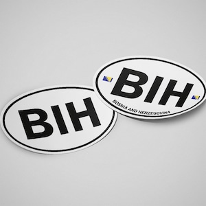 Bosnia and Herzegovina Sticker Oval White Waterproof for Water Bootle, Car, Laptop, Helmet etc..