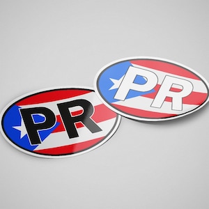 Puerto Rico Sticker Oval Flag Waterproof for Water Bootle, Car, Laptop, Helmet etc..