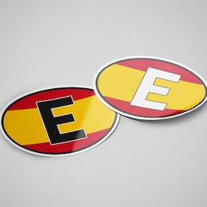 Spain Sticker Oval Flag Waterproof for Water Bootle, Car, Laptop, Helmet etc..