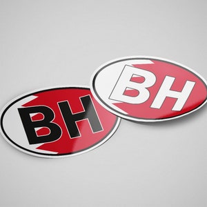 Bahrain Sticker Oval Flag Waterproof for Water Bootle, Car, Laptop, Helmet etc..