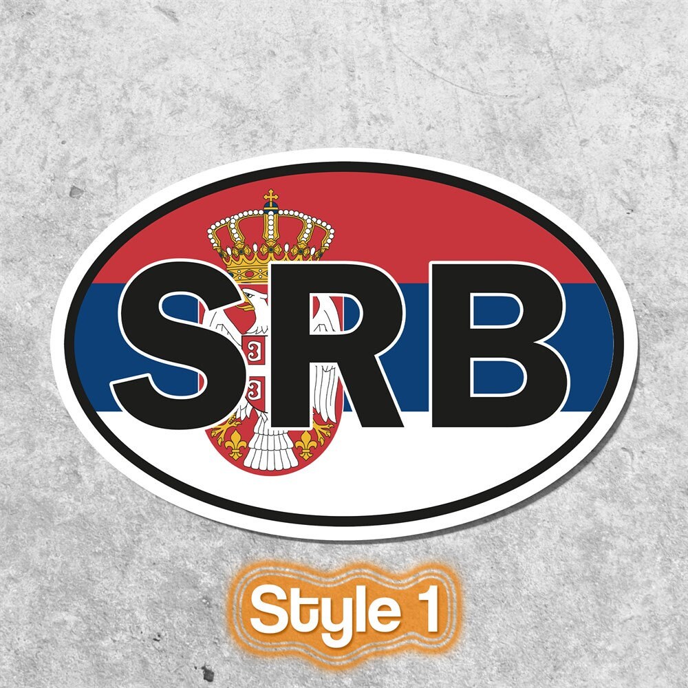 Serbia Sticker Oval Flag Waterproof for Water Bootle, Car, Laptop ...
