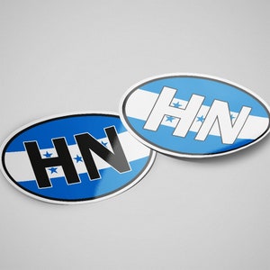 Honduras Sticker Oval Flag Waterproof for Water Bootle, Car, Laptop, Helmet etc..