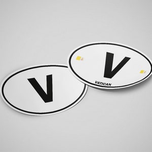 Vatican Sticker Oval White Waterproof for Water Bootle, Car, Laptop, Helmet etc..